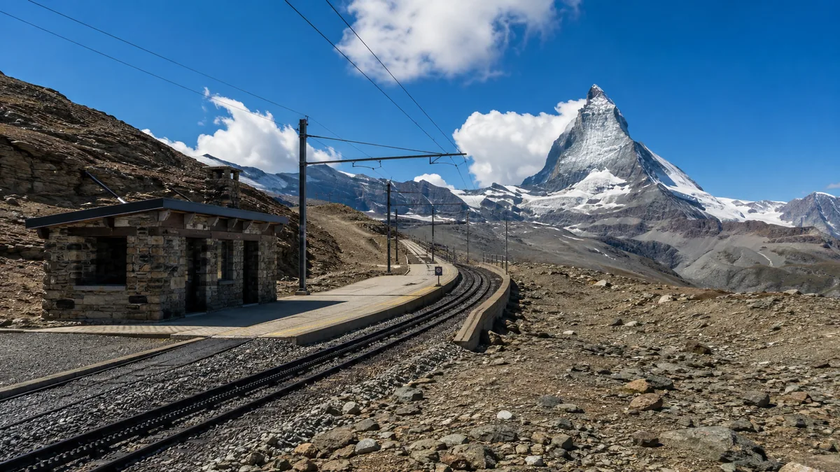 The Gornergrat summit station and ridge at 3,089 metres