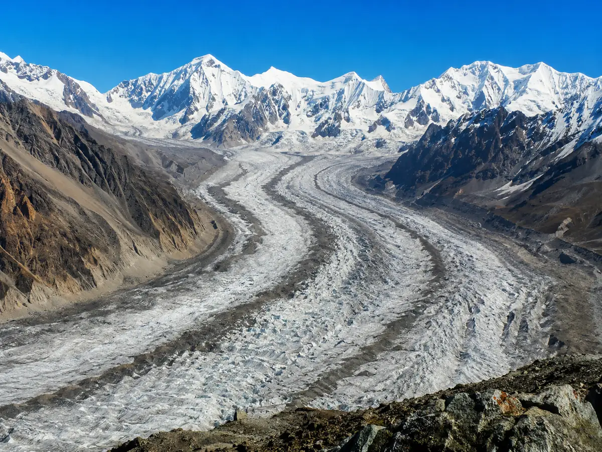 The Gorner Glacier seen from the Gornergrat ridge