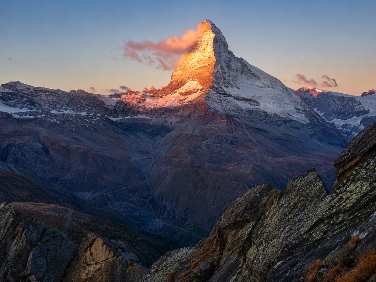 The Matterhorn at first light above Zermatt